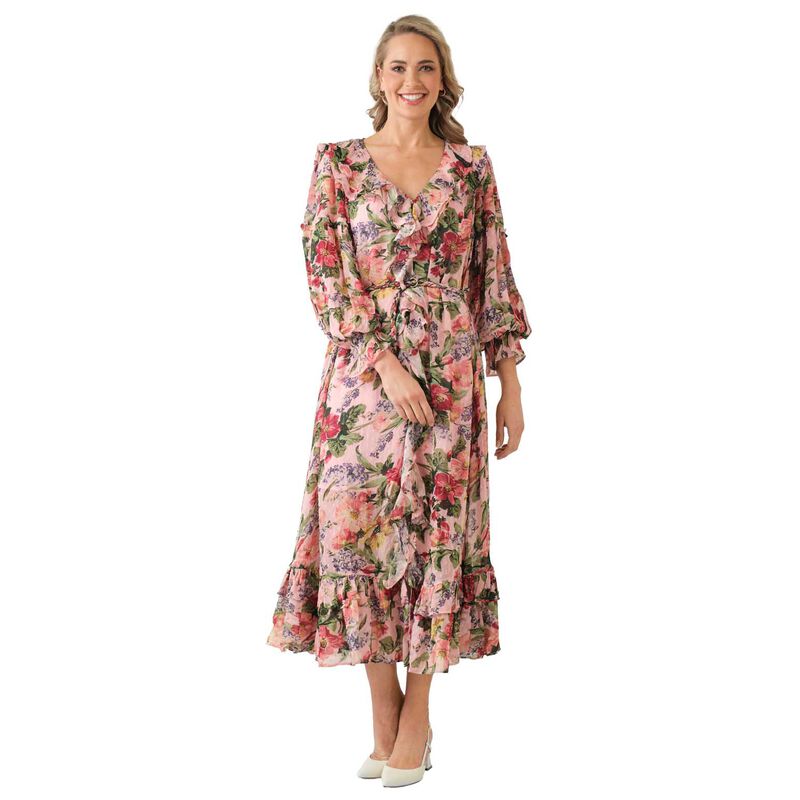 byTiMo Dotted Georgette Belt Dress image number 0